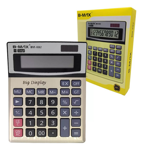 Calculadora De Mesa Display Grande 12 Dígitos Bm-k02
