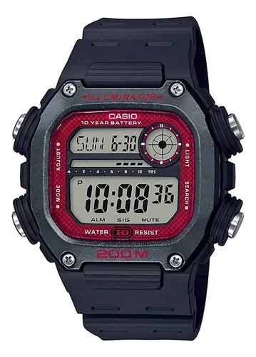 Reloj Casio Dw-291h-1b Dw291 200m Crono Cristal Led Ahora12