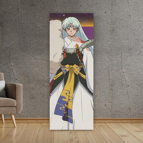 Imagen 3 de 8 de Cuadro Grande 30x80 Cm Inuyasha Sesshomaru Rey Bestia Oeste