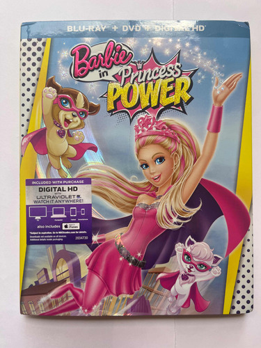 Pelicula Barbie In Princess Power Blu-ray + Dvd + Digital Hd