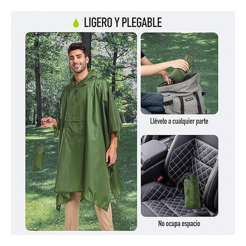Ponchos Chubasquero Capa Impermeable Portátil Para Adultos