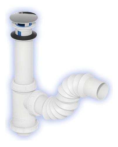 Fleximatic Cespol flexible para lavabo con membrana anti olores ovalin color blanco 2218b