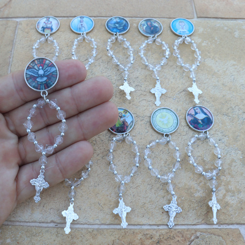 10 Mini Terço Medalha Santa Ana Catolica Lembrancinha Cor Santa Ana Mod 5