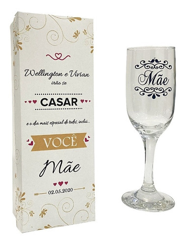 Imagem 1 de 7 de 1 Individual Convite Lembrança Pai Mãe + Taça Vidro