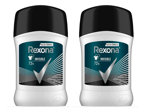 Pack X3 Desodorante Rexona Barra Men 50gr Invisible 72h