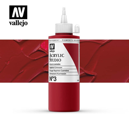 Pintura Acrylic Studio Marca Vallejo N° 3 De 200ml