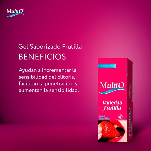 Imagen 1 de 6 de Multi O Lubricante En Gel Sabor Frutilla X 50 Gr