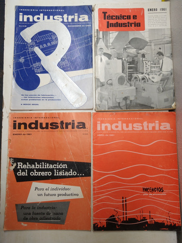 Lote De 4 Revistas Industria,año 1960 Y 1961 