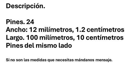 Cable Flex Membrana 24pines X 100mm Largo X 0.5mm Separacion