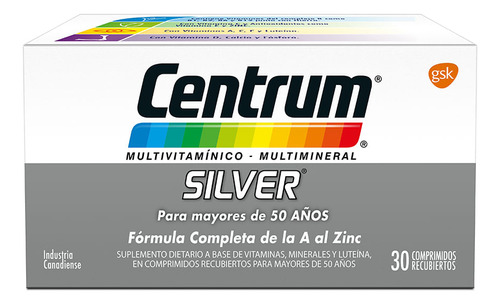 Centrum Silver +50 Años Multivitamínico Multimineral 30 Comp