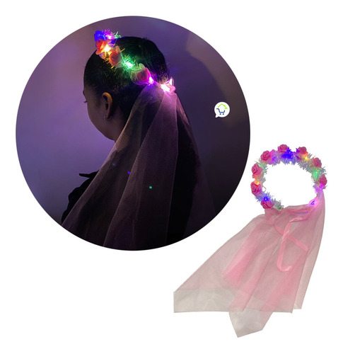 Diadema Led De Flores Foamy Luminosa Tiara Df5c