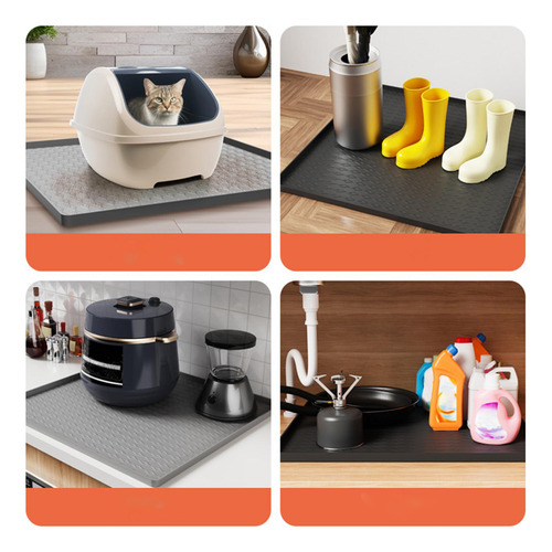 Mantel Individual Para Mascotas, Tapete Para Comida De Negro