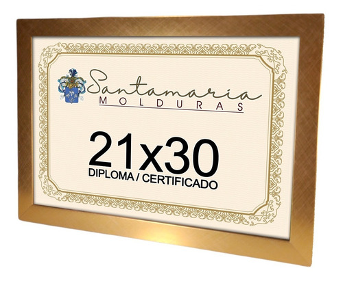 Imagem 4 de 6 de Kit 4 Molduras Porta Diploma Certificado A4 21x30 Dourado