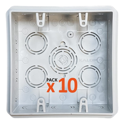 Caja De Embutir Cuadrada 10x10cm Pvc X10 Kalop