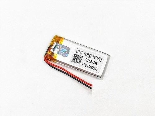Bateria 600mah 3,7v 5mm X 22mm X 48mm Com 2 Fios