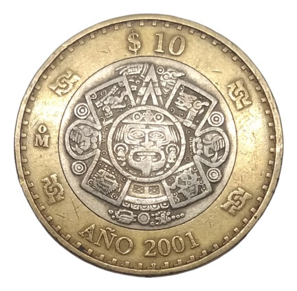 Moneda Conmemorativa 10 Pesos Del Milenio Año 2001