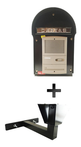 Imagen 1 de 6 de Portero Electrico Commax Con Buzon Cartero Negro + Soporte