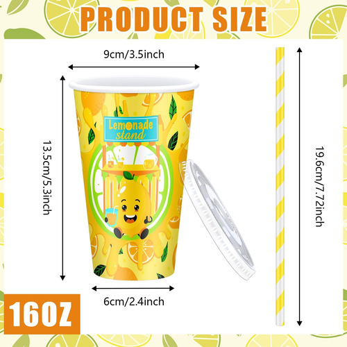 Tessco 150 Piezas 50 Juegos De Vasos De Papel Para Limonada