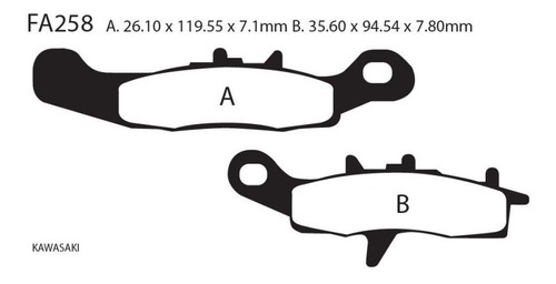 Balata Delantera Ebc Fa258 Para Modelos Kawasaki, Suzuki