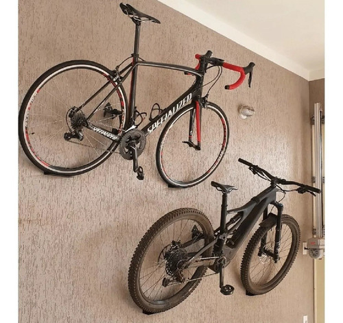 Imagem 7 de 10 de Suporte De Parede Bicicleta Decora Bike Horizontal Pendurar Cor Preto