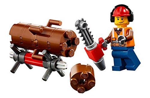 City Minifigure Recortadora Forester Motosierra Tronco