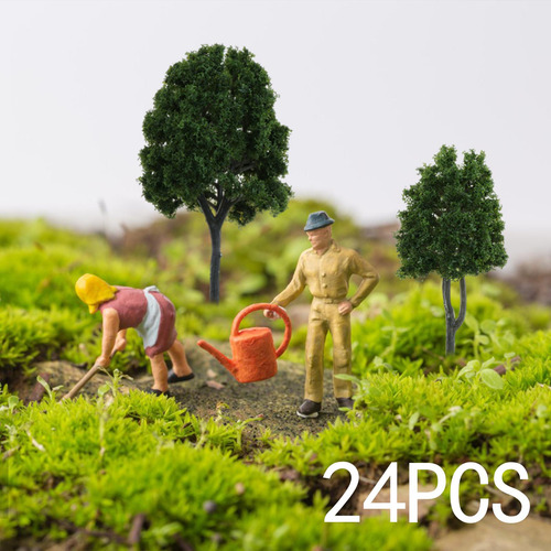 Modelo Árvores Verdes Esculturas Green Trees 24 Peças