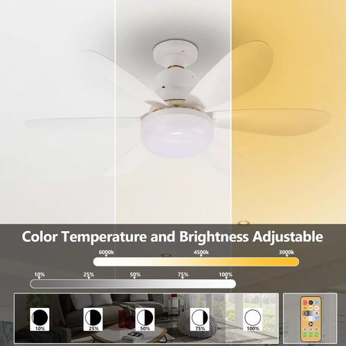Lcvocs Scoket Ventilador 2 En1 De Techo Con Mando A Distanci