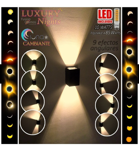 Imagen 1 de 10 de Aplique Difusor Pared Exterior Jardin Bidireccional Led 10w