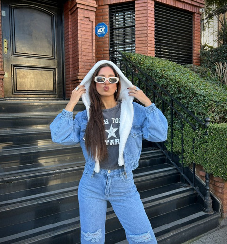 Campera Ocean - Jean Rigido Con Corderito Tendencia Mujer
