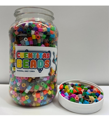 Bote Multicolor 3000pz 5mm Midi Hama Beads, Perler, Artkal Diámetro 5 Mm Largo 5 Mm