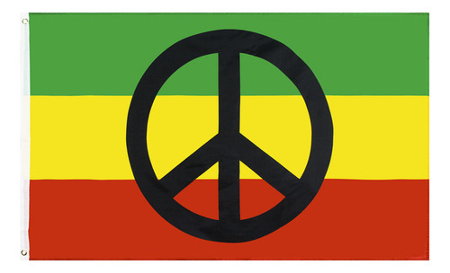Gq Bandeira Com O Símbolo Da Paz De Bob Marley, Reggae, Rast