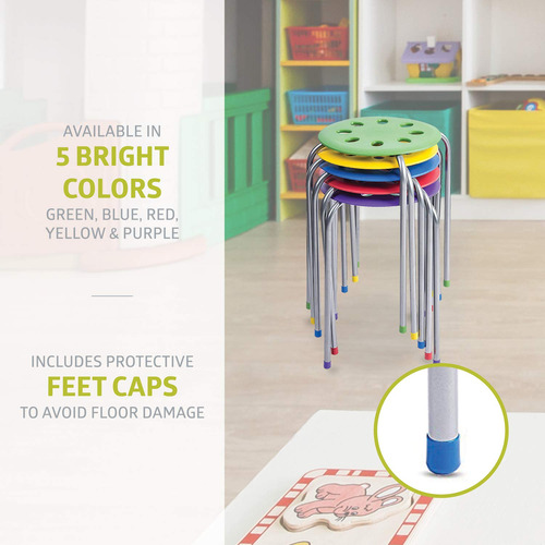 Taburetes De Plástico Para Niños Apilables Juego De Cinco Color
