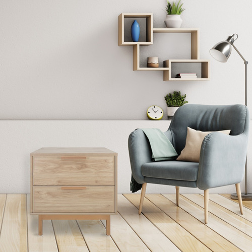 Buro Mesa Lateral Mundo In Tramonti Cómoda Cajonera 50x40 Cm Color Encino