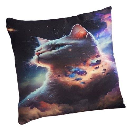 Almohadon Decorativo 38x38 Cm Modelo  Galactic Cat