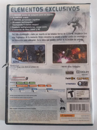 Juego Fisico Pc - Lost Planet - Original + Manual (Usado)