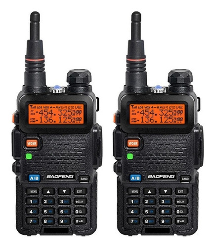 2 Rádio Policia Seguranca Airsoft Baofeng Uv5r Vhf Trafic 2.5/5/6.25/10/12.5/20/25khz