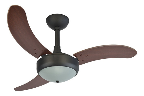 Ventilador De Teto Cor Marrom 3 Pás Mdf Com Controle Remoto Cor Da Estrutura Preto Texturizado Com 3 Pás Preta 110v