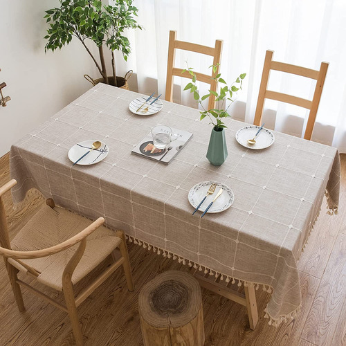Manteles Rectangulares Impermeables Antimanchas Con Borlas 140x180cm
