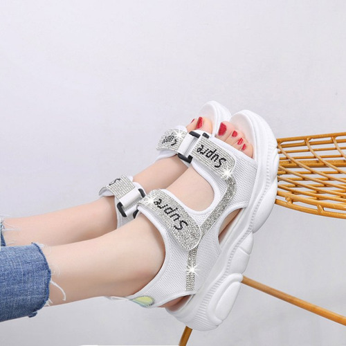 Sandalias Deportivas Casuales Con Velcro Para Mujer
