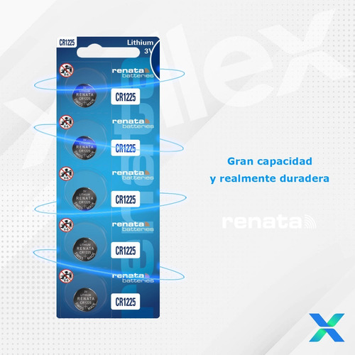 Imagen 4 de 8 de 5 X Pilas Boton Cr1225 1225 Renata Original Suiza Blister