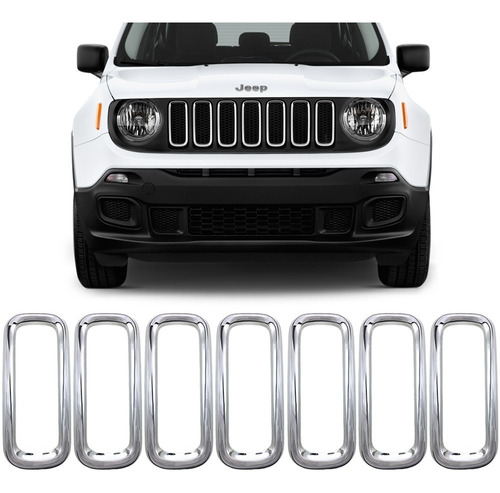 Friso Cromado Moldura Grade Arcos Jeep Renegade Frontal Pcd