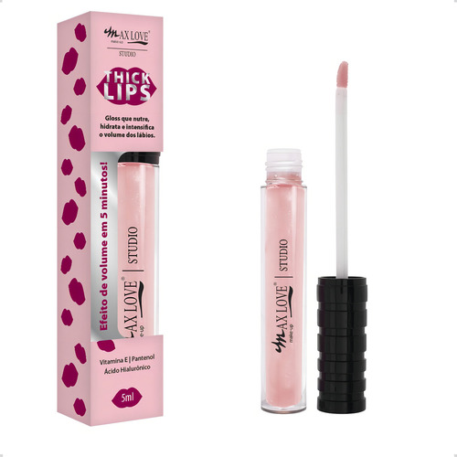 Max Love - Gloss Thick Lips Nude 5ml Cor 208 Cor Rosa Rosa