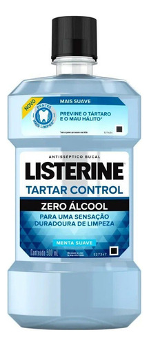 Enxaguante Bucal Listerine Menta Suave 500ml Zero Álcool