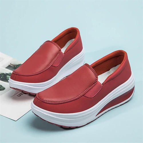 Zapatos De Trabajo De Suela Suave De Cuero Artificial Mujers