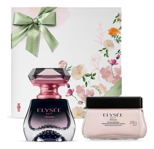 Kit Presente Elysée Nuit: Eau De Parfum 50ml + Hidratante Desodorante 250g + Caixa De Presente