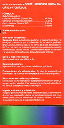 Complejo B Vitaminas Tabletas, 30 Piezas