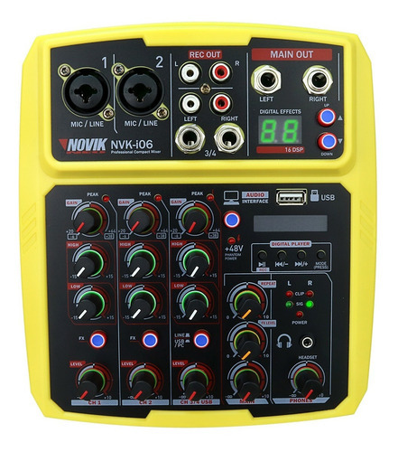 Consola profesional de 6 canales NVKi06BT Usb Effects Bluetooth 110V/220V