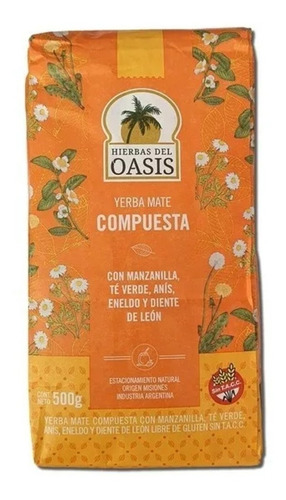 Yerba Mate Compuesta Detox X500gr Oasis Manzanilla Te Verde