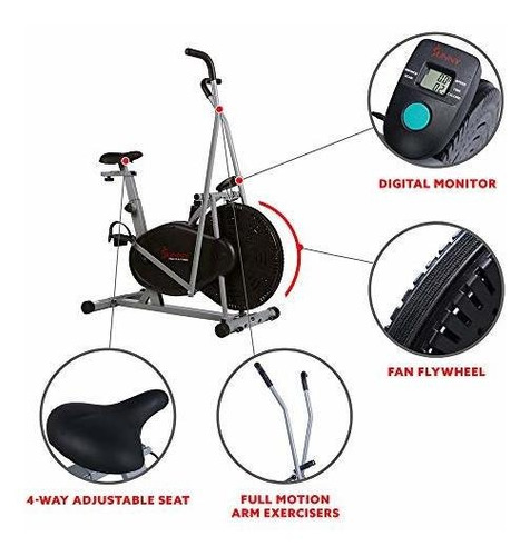 Imagen 3 de 5 de Bicicleta Hibrida Con Ventilador Sunny Health & Fitness Air