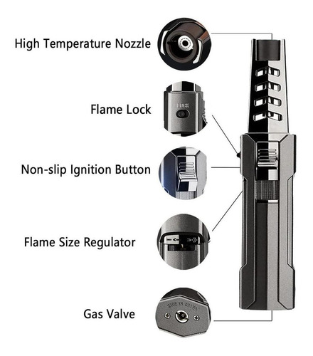 Antorchas Recargables De Gas, Mxbpk-003, 3 Pzas, Negro, Reca